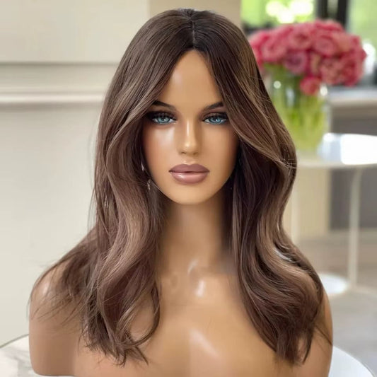 12-24inch Dimensional Bronde Virgin Human Hair Mono Silk Top Hand-Tied Wigs
