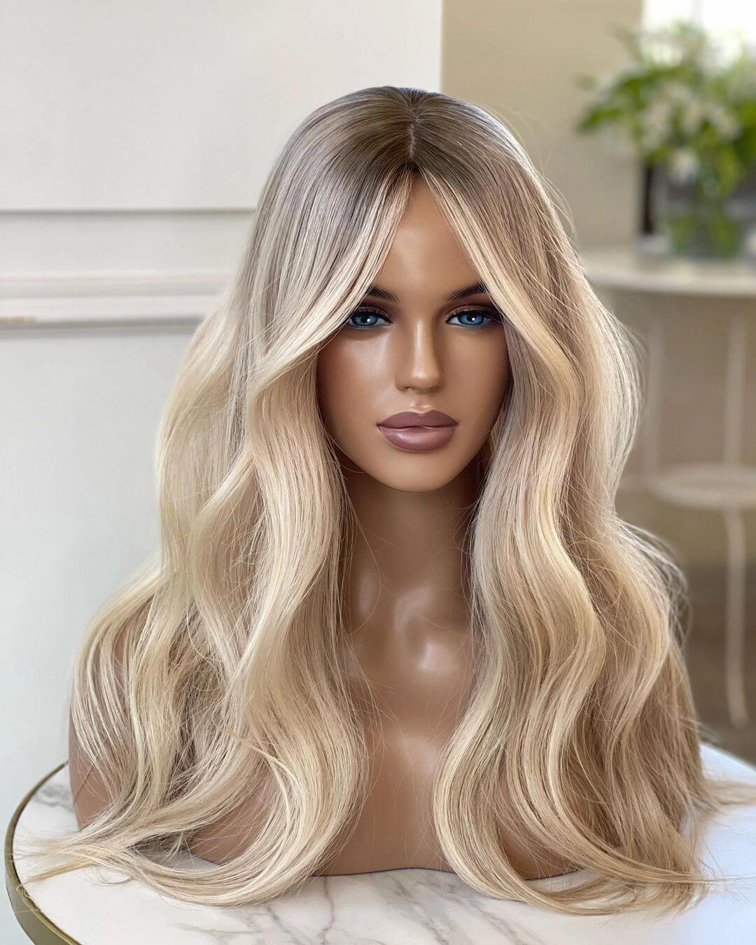 14-24 Brown Virgin Human Hair Hand-tied French Lace Medical Wigs