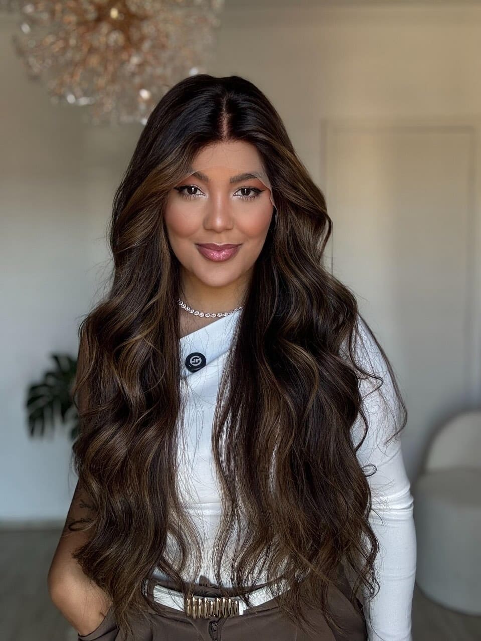 14-24inch Hazelnut Brown HD Lace Hand-Tied Front Virgin Human Hair Wigs