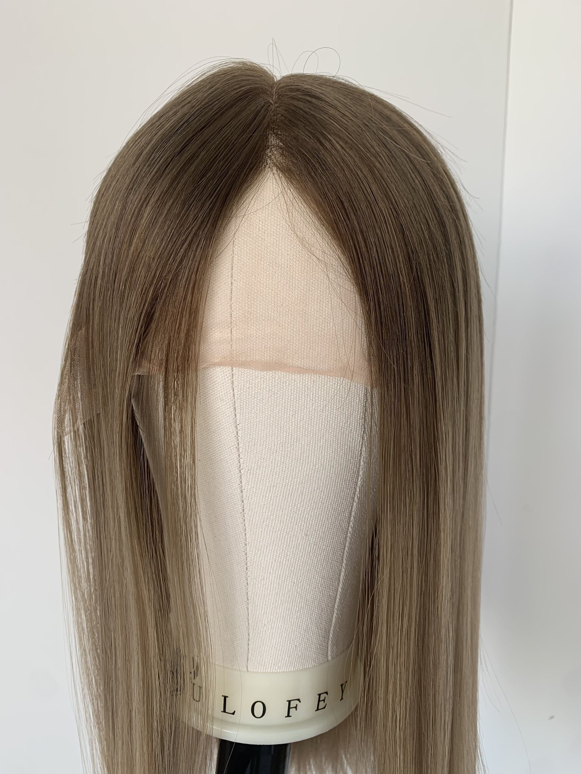 Lightened Bronde Silk Top Full Hand-Tied Europe Virgin Human Hair Wigs