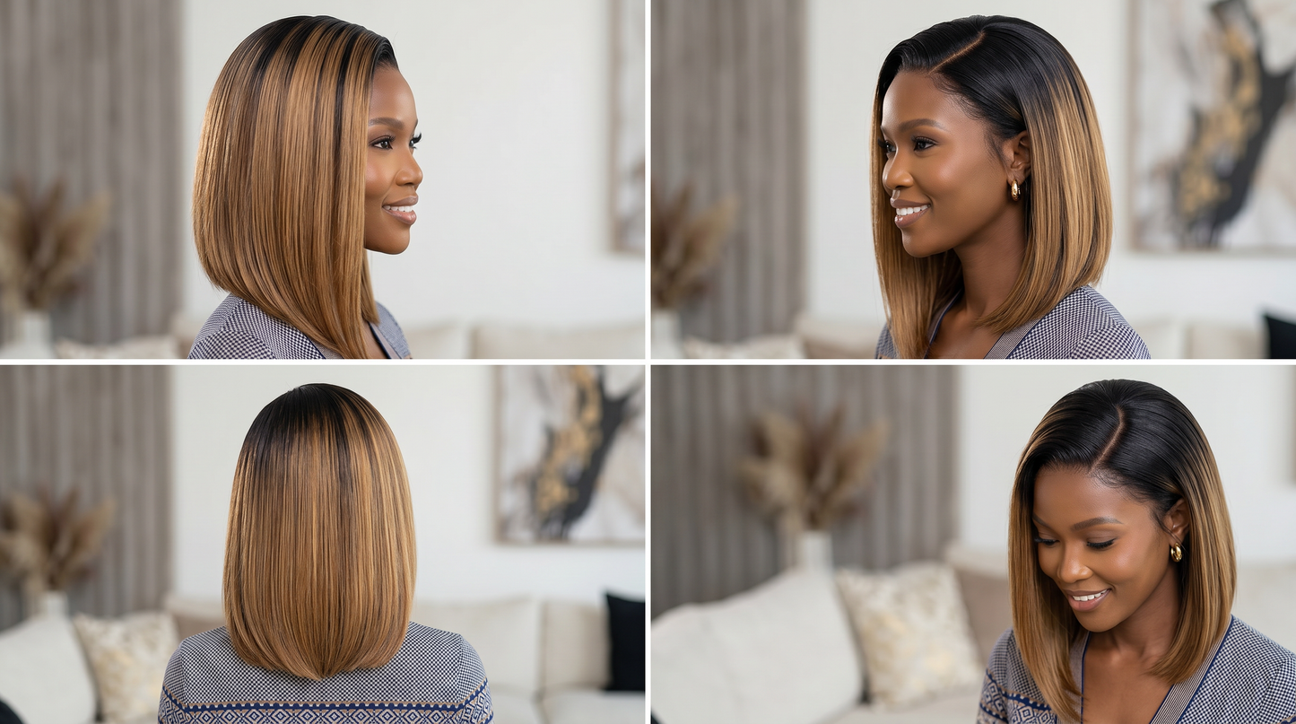 Lyee Hair Glueless Virgin Ombre bob