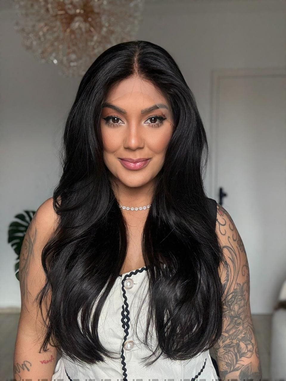 14-24inch Natural Black HD Lace Hand-Tied Front Virgin Human Hair Wigs
