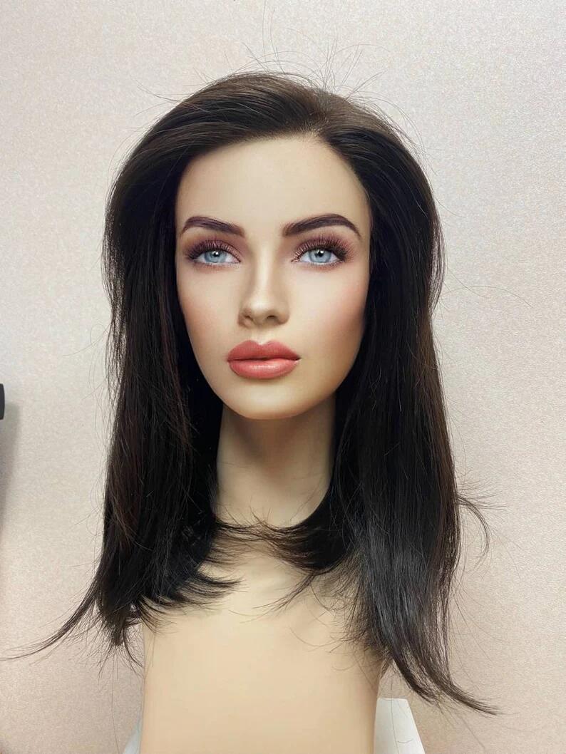Natural Color Virgin Human Hair 5x5 Silk Top Medical Wigs