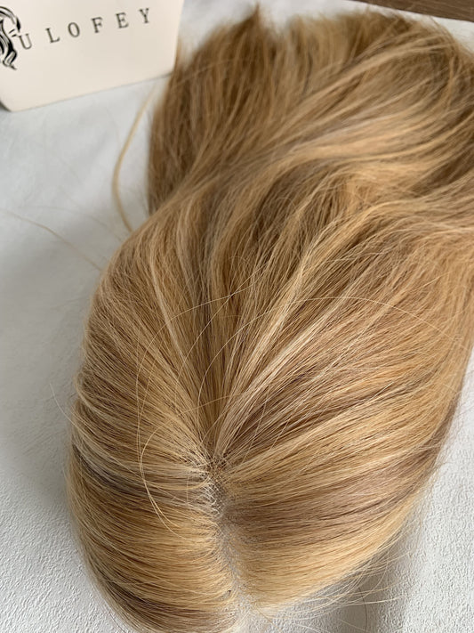 14-24inch Golden Blonde Glueless With Silicone Strips Virgin Human Hair Wig